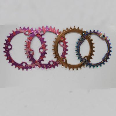 China Mountain Bikes Aluminum Alloy BCD104 Bike Chainwheel Tooth Plate Gear Wheel 32t/34t/36t/38t Round And Oval Mountain Bicycle Chainrings for sale