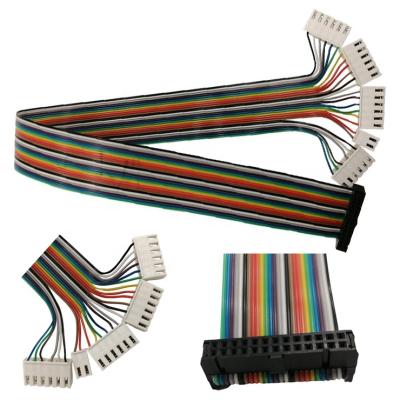 China Dual Electronic Flat Cable ph2.0mm 2*2 3 4 5 6 7 8 9 13 PIN JST Wire Harness to IDC Rainbow Cable for sale