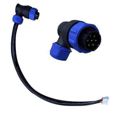 China PCBA 5/6/8/12Pin Signal Harness Custom Wiring SP20 90 Elbow Connector Cable Assemble Waterproof Connector Cable for sale