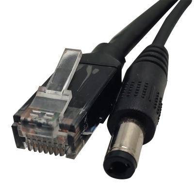 China Power Cable Standard Network Cable With RJ45 Male To Female Connector Black Network Extension Cable With DC Cable for sale