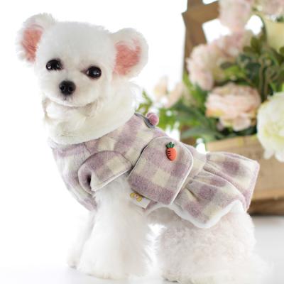 China Viable Wholesale Shearling Collar Pet Clothes Dog Christmas Apparel Skirt for sale