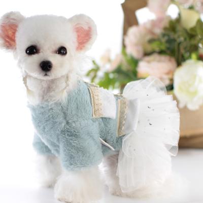 China Puppy 2021 New Designer Viable Small Lollypop Faux Fur Pet Costume Dog Wear Cute Clothes Apparel for sale