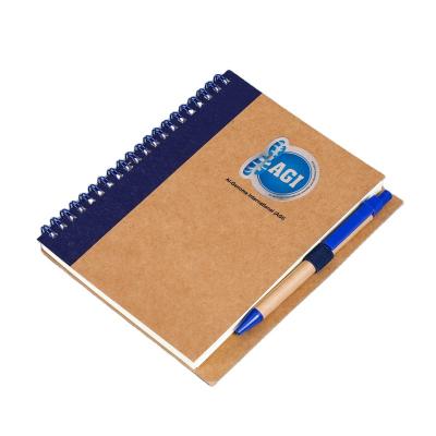 China Good Quality Simplicity Waterproof Kraft Paper Coil Hot Selling Book Personalized Notebook With Pen for sale