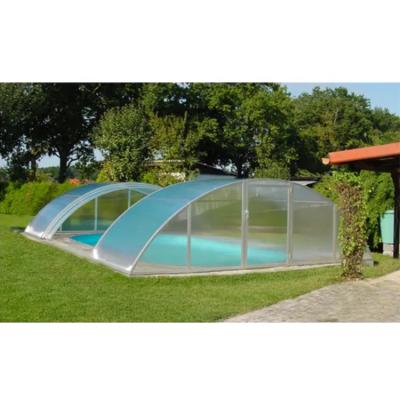 China Villa Middle Line Telescopic Bow Pool Enclosures With 230kg/Hr Wind Resistance for sale