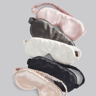 China Head Net Customized Sleep Mask 100% Silk Satin Eye Mask 19momme, 22momme Peach Mask for sale