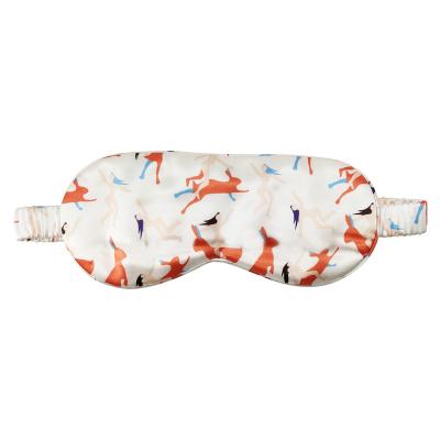 China Blackout Lab Supplies Customized Sleeping Eye MASK 100% Silk Mulberry Printing Eye Mask 16.5m/m Eye Mask for sale