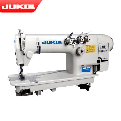 China JK3800D-3PL direct drive high speed three needle chain stitch superfast hot selling sewing machine with puller device for garment for sale