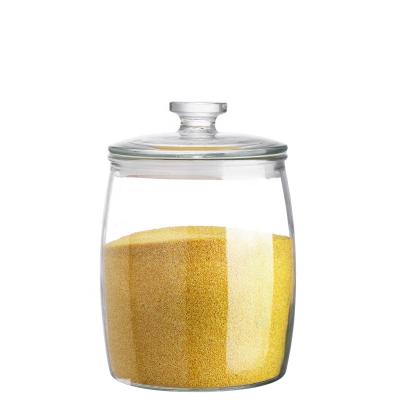 China Freshness Preservation Glass Storage Jar With Metal Seal Lids Heat Resistant Glass Jar Glass Containers With Lids for sale