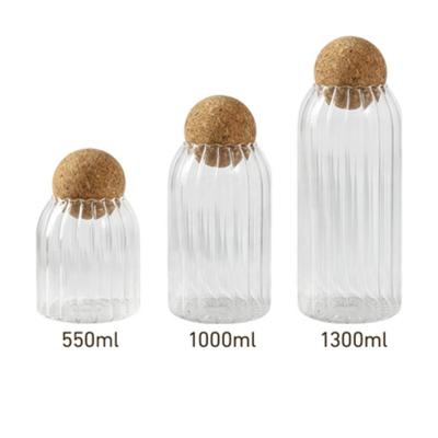 China Durable hot selling vertical grain high borosilicate glass snack sealed storage contaiin jar for sale