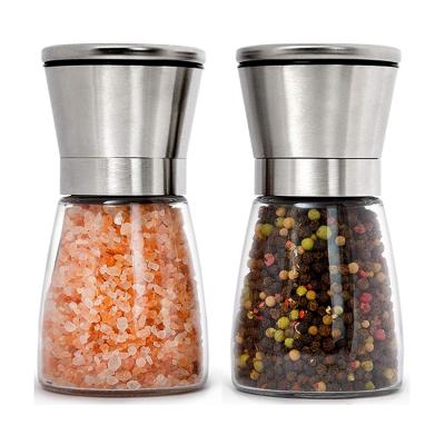 China Adjustable Portable Stainless Steel Spice Grinder Stainless Steel Pepper Grinder Glass Grinder for sale