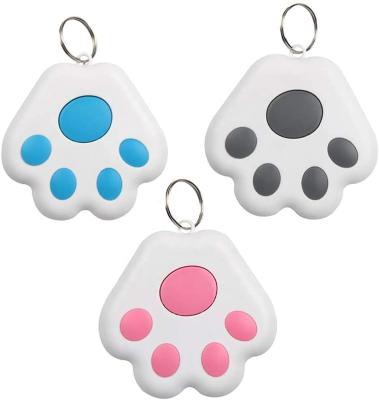 China Paw Shape Mini gps software viable rfid pets gps tracker blue tooth tracker cell phone device key chained anti lost shutter for sale