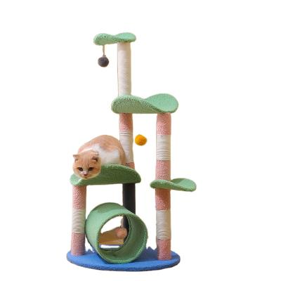 China Eco-Friendly Pet Cat Scratcher Toys Design Faux Fur Cat Tree Hemp Rope Viable Original Product Wholesale Cat Tree Scratch Post New for sale