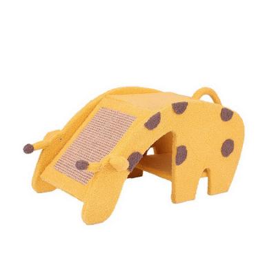 China Small viable form Cat Nest Solid Wood Scratcher Cat House Scratching Large Cardboard of Cat Climbing Frame Cute Giraffe for sale