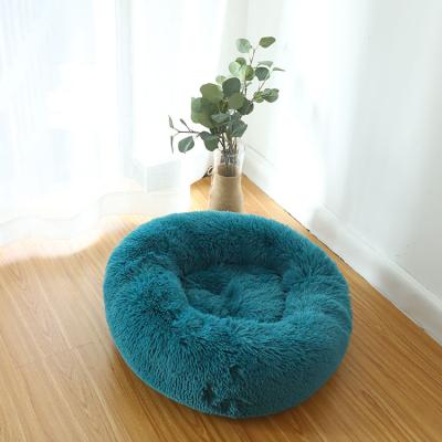 China Viable Price Factory Promotional Factory Wholesale Cat Beds Luxury Plush Round Pet Bed For Dog Pet Nest Cat Deep Sleep Plush Round Kennel for sale