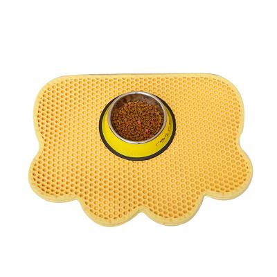 China Viable Pet Cat Pads Toilet Wholesale Cat Paw Shape EVA Double Layer Mat Honeycomb Cat Litter Tray Mat Waterproof Wholesale for sale