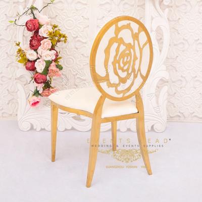 China Modern Velvet with Gold Rose Pattern Back Party Chairs Wedding Event Furniture Luxury for sale