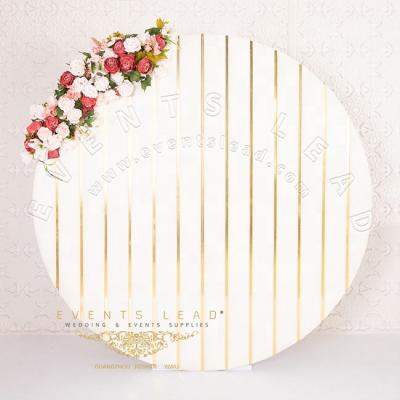 China Durable Round White Velvet With Lines New Ideas Wedding Decor Flower Backdrop Gold for sale