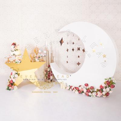 China New Design Durable 2021 Popular Small PVC Glitter Glitter Star Moon Wedding Backdrop for sale