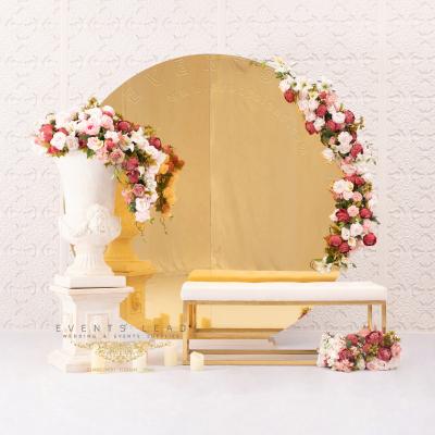 China Exquisite High Quality Durable VERITAS Round PVC Mirror Wedding Backdrop for sale