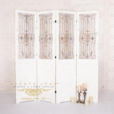 China Wedding Decoration Antique Elegant Metal And Wooden Wedding Idea Flower Stand Display Room Divider for sale