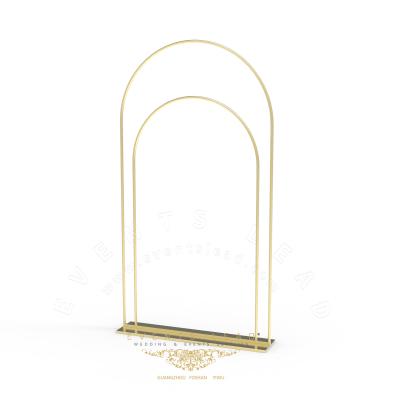 China Hot Selling Durable Elegant Golden Stainless Steel Flower Stand Decorative Panel Display for sale