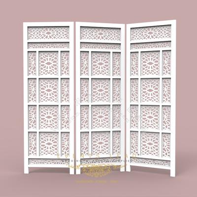 China New Design Durable Flower Pattern White Cavity Panel Room Divider For Wedding for sale