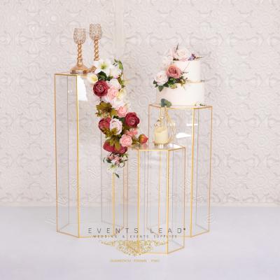 China Wedding decoration hot sale wedding products LECANA gold clear and gold wedding aisle racks for sale