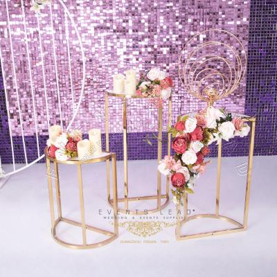 China 2020 Popular Stainless Steel Gold THALIA Wedding Aisle Stands for sale