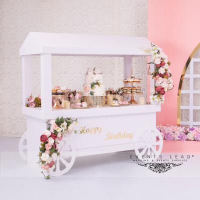 China Wedding Decoration Selling White PVC PHILIPPOS Dessert Cart Baby Shower Birthday for sale