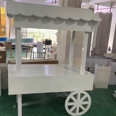 China Wedding Decoration Selling Baby Shower Birthday Props White PVC Dessert Cart ABNOBA for sale