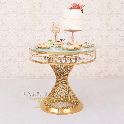 China Wedding Crystal Wedding Cake Table Luxury Gold Decoration from Latest Decoration Design for sale