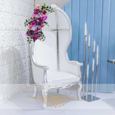 China Modern DOME Wedding Furniture Chair Large Exquisite Silver Throne Chair Wedding Supplies for sale