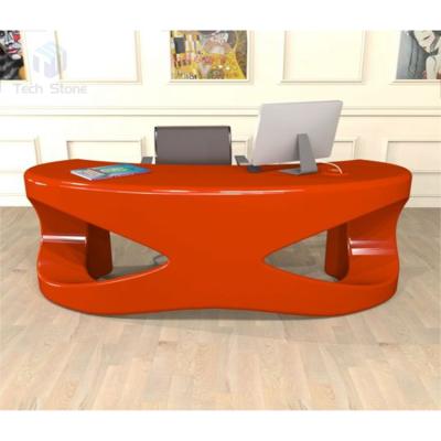 China Modern amazing red solid surface corians finish look/LUXURY large oval tables for office for sale