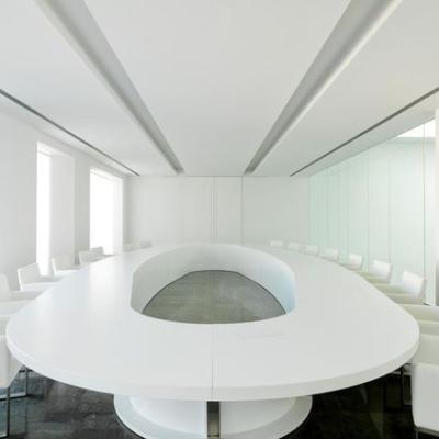 China Modern Round Look Ring Shape Solid Surface High Top Boardroom Desk for sale