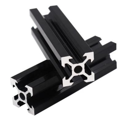 China 2020 3030 4040 4080 T Slot Aluminium Extrusion Profiles V Slot 20x40 for rail  Black Industrial Frame for sale