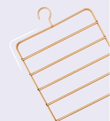 China Multifunctional 5 Layer Metal Wire Clothes Hanger for Pants Trousers Scarves and Towels for sale