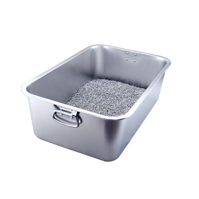 China Cat stainless steel cat litter basin open type stool cleaning basin for sale