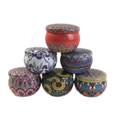 China Hot Sale Candle Jars with Lid Bulk Round Candle Container Tins Popular Mini Empty Storage Box for sale