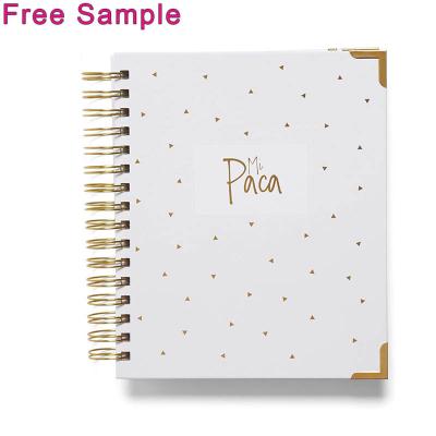 China Custom Hardcover Free Sample 2022 Spiral Notebook Planner Agenda Diary Notebook With Dividers Pocket Printing for sale