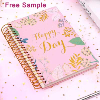 China Spiral Custom Design Ornate Cover Gold Spiral Notebook Corner Undated Stationery 2021 2022 Diary Planners for sale