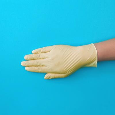 China Strong/durable/sensitive/comfortable/free of holes disposable latex examination glove printed logo for sale