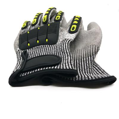 China Level 3 cut resistant/TPR to protect the seals on your hands High Performance Oil Field Cheap Impact Gloves for sale