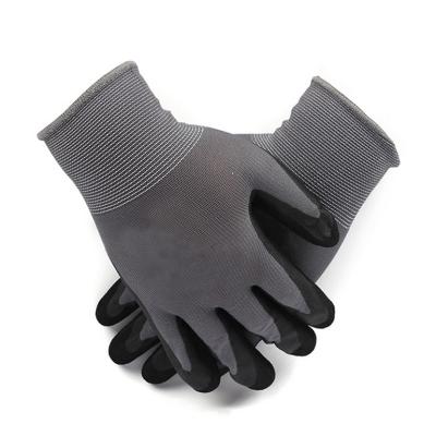 China Double Nitrile / Sandy Nitrile / High Mechanical Capacity / Flexible Foam Double Nitrile Coated Nylon Extracting Gloves for sale