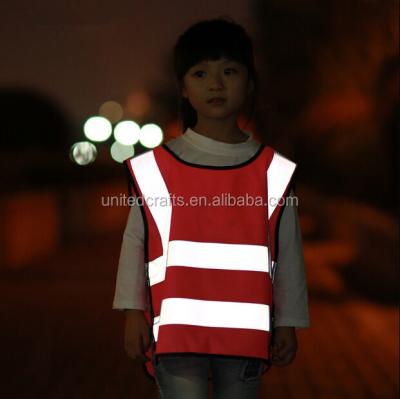 China 100% Polyester Child Safety Fluorescent Reflective Vest With Logo Optional for sale