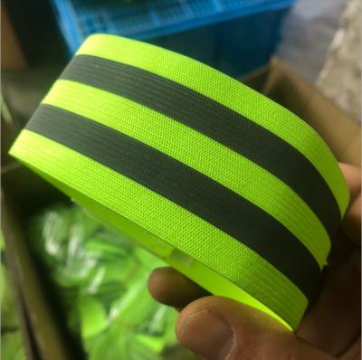 China High Visibility Custom Light Reflecting Elastic Armband For Guard for sale