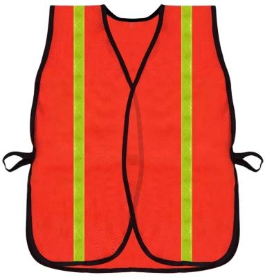 China Water Proof Polyester Mesh Stripe Safety Fluorescent Yellow Reflective Vest for sale