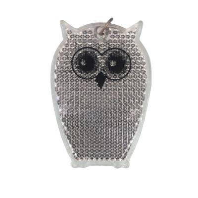 China High Micro Prismatic Reflex Micro Prismatic Reflector Reflective Safety Hard Counter-Reflectivity Owl Shape Reflector Hanger PMMA Hard Reflective Tags for sale