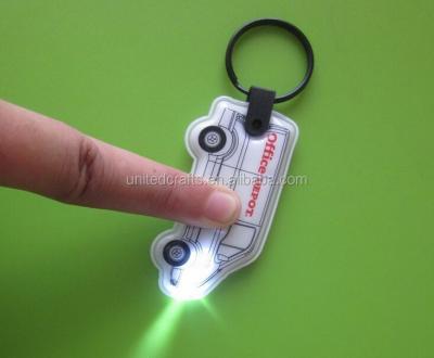 China Promotional Gifts Fashion PVC Led Flashlight Key Chain Wholesale Key Chain With Lighter for sale