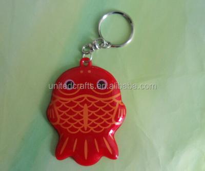 China PVC reflection promotional gift customized floating key chain for walking hanger safty for sale