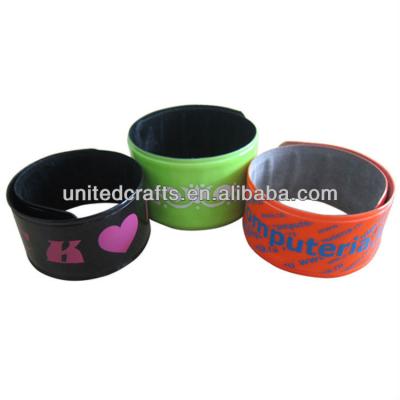 China Eco-friendly Reflective Plastic Slap Band Wrap And Wide Slap Wristband for sale